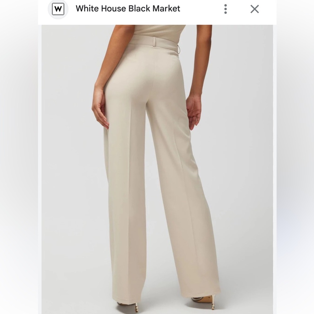 White House Black Market Wide Leg Trouser Pant 8R - Picture 2 of 14